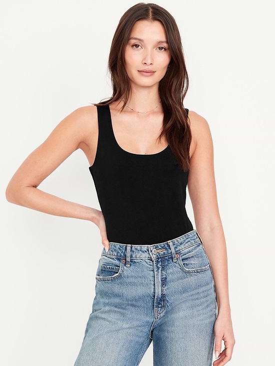 Old Navy Tops - Old Navy Black Double-Layer Scoop-Neck Bodysuit NWT‎